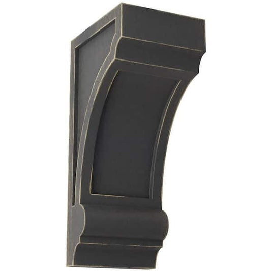 4-3/4 in. x 12 in. x 6 in. Black Diane Recessed Wood Vintage Decor Corbel