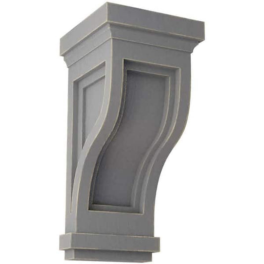 4-3/4 in. x 10 in. x 5 in. Pebble Grey Traditional Recessed Wood Vintage Decor Corbel